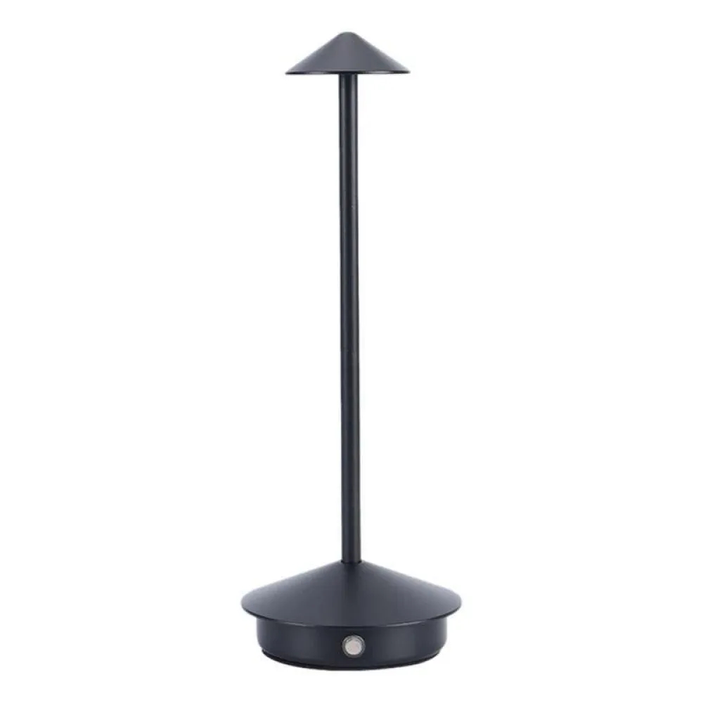 Lampa de masa LED cu Touch, Culoare Neagra, Lumina Calda, de Exterior