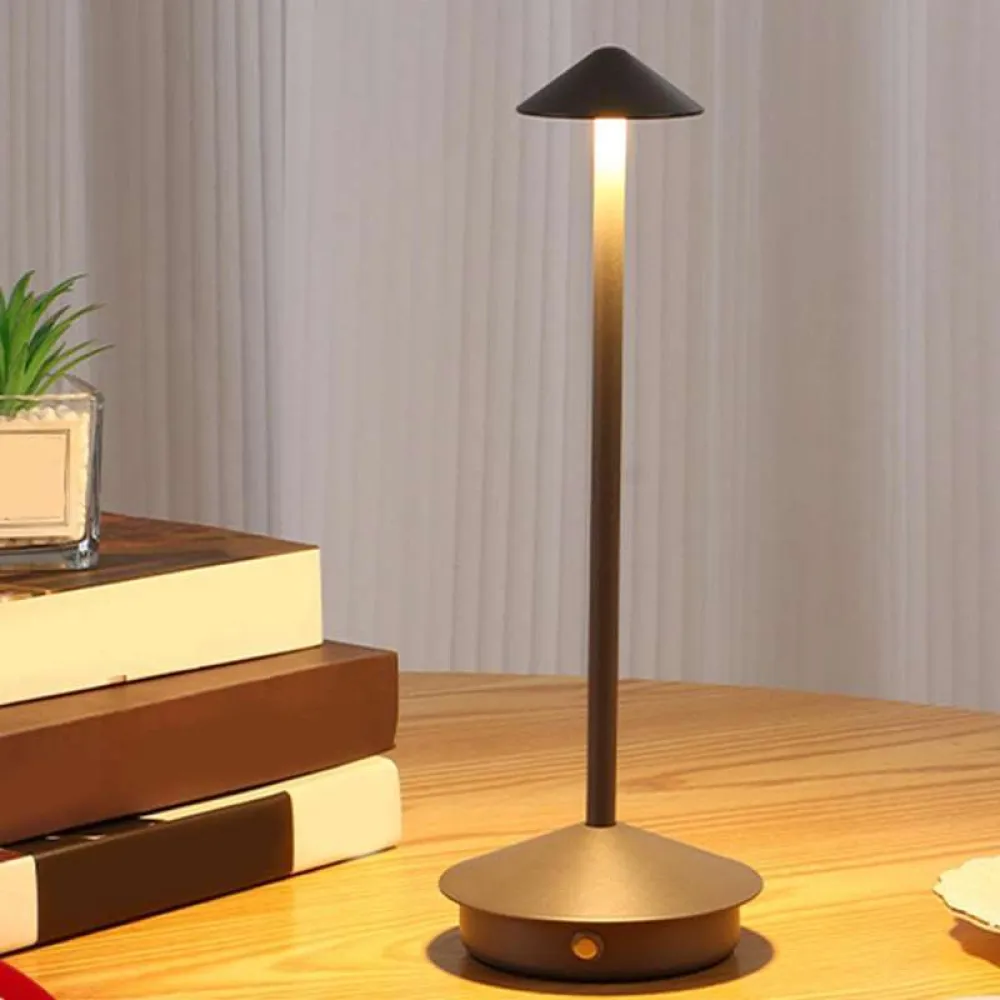 Lampa de masa LED cu Touch, Culoare Neagra, Lumina Calda, de Exterior