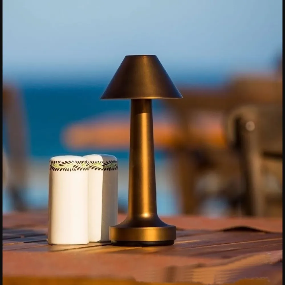 Lampa de masa LED cu Touch, Culoare Aurie, Lumina Calda, de Exterior