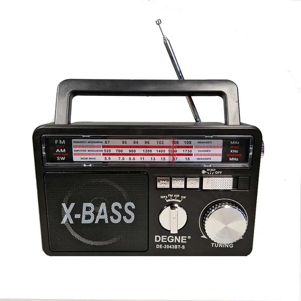FM Radio Solar cu Acumulator, USB/TF, MP3 si Bluetooth