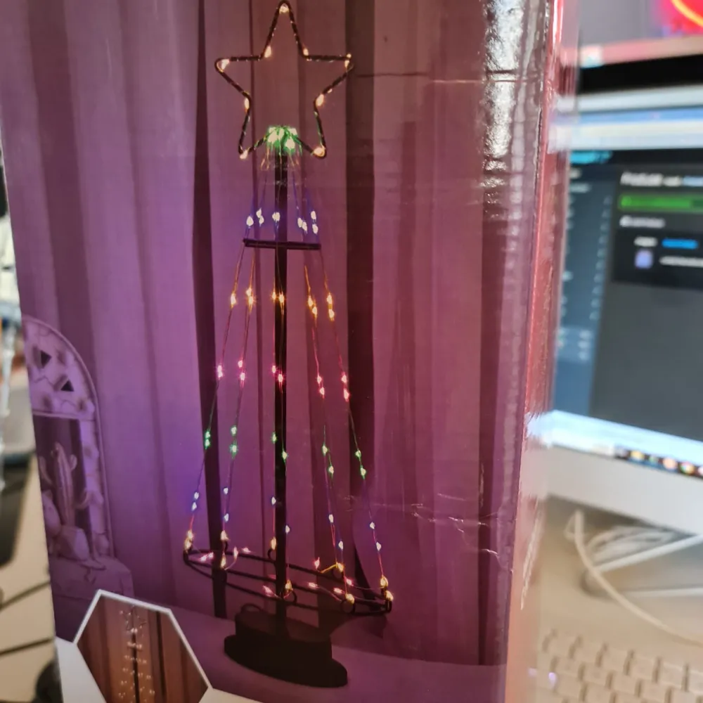 Lampă Decorativa Brad cu miniLEDuri, cu Stand, Lumina Calda, cu Baterii