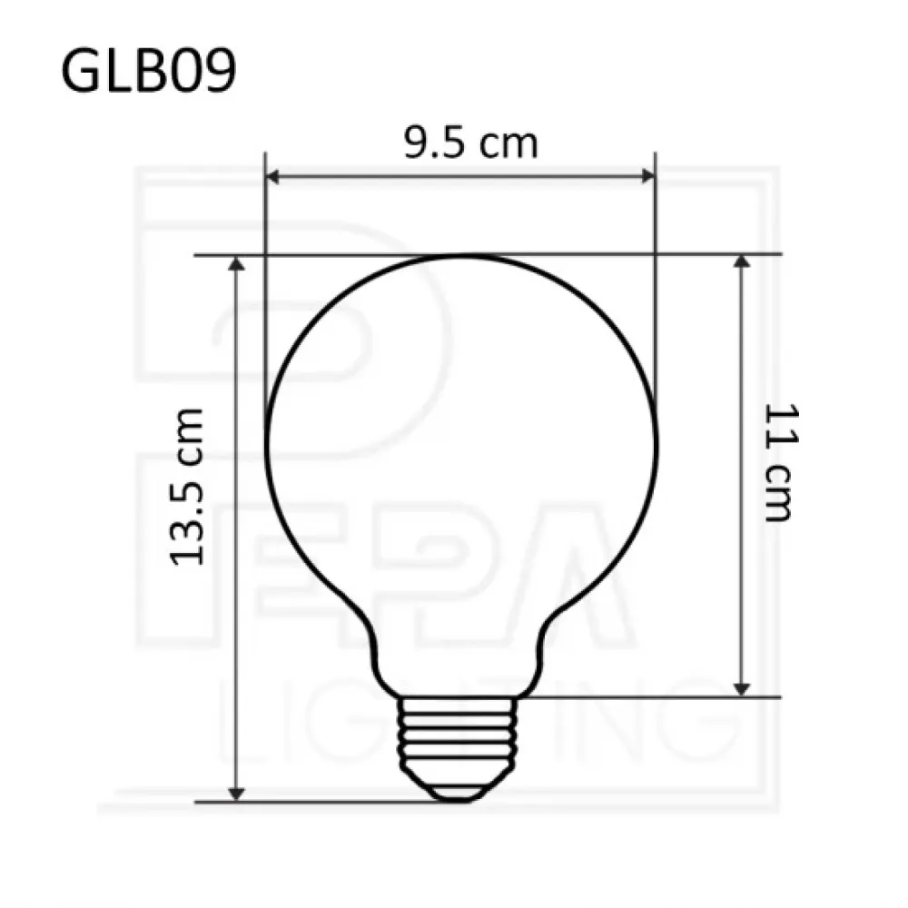 Bec LED, 2W, din Plastic, E27, G95, Dimabil,  Lumina Foarte Calda, de Exterior