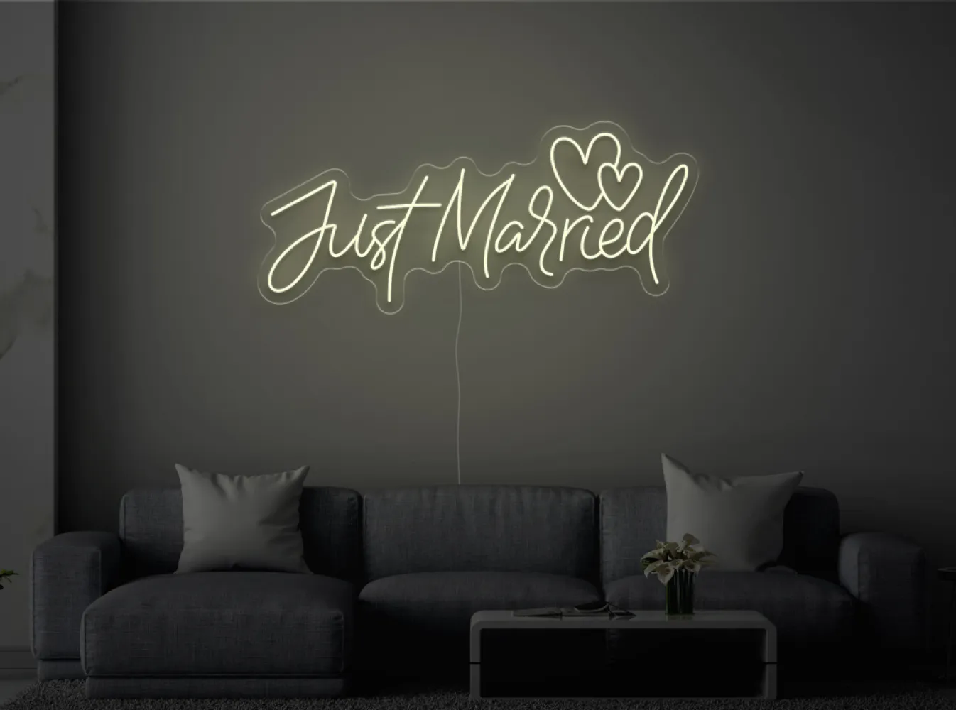 Semn Luminos LED Neon de Inchiriat JUST MARRIED