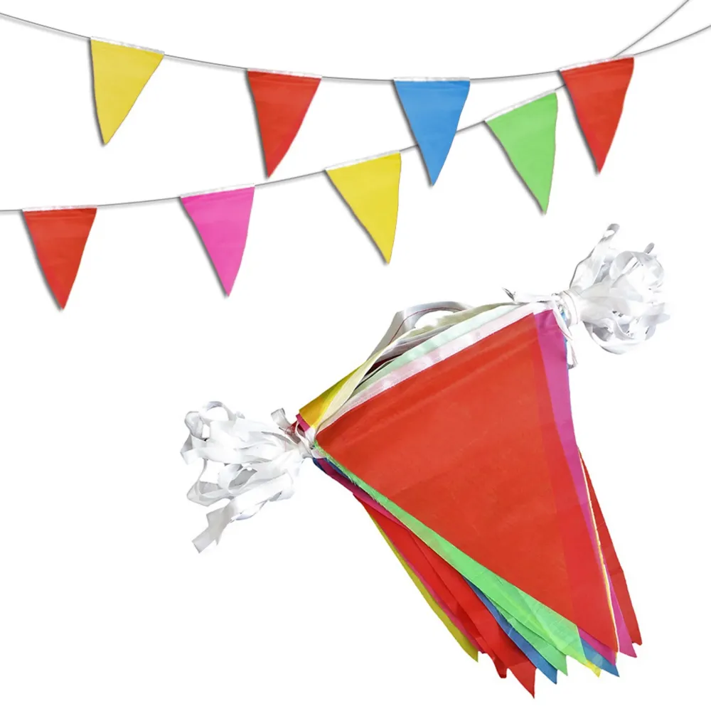 Banner Decorativ 10M cu 15 Stegulete Colorate, de Exterior