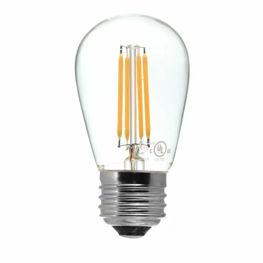 Ghirlanda Luminoasa 15M cu 15 Becuri LED, E27, 4W, Pendul Variabil 0.5 si 1M, Cablu Alb, Lumina Calda, Conectabila 240M, de Exterior