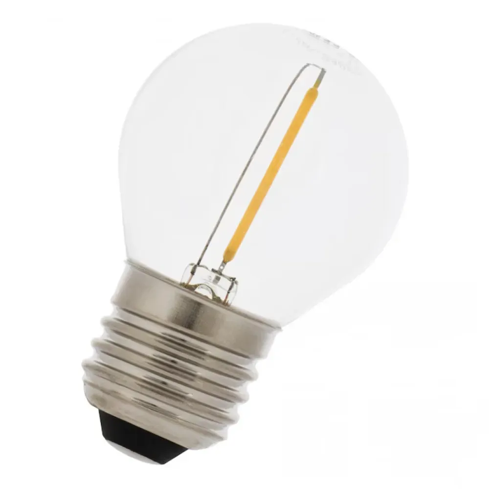 Ghirlanda Luminoasa 15M cu 15 Becuri LED, E27, 1W, G50, Pendul 1M, Cablu Negru, Lumina Calda, Conectabila 990M, de Exterior