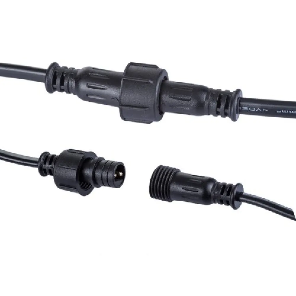 Ghirlanda Luminoasa 15M cu 15 Becuri LED, Portocalii, E27, 2W, din Plastic, Dimabile, G45, Pendul 1M, Cablu Negru, Lumina Calda, Conectabila 495M, de Exterior
