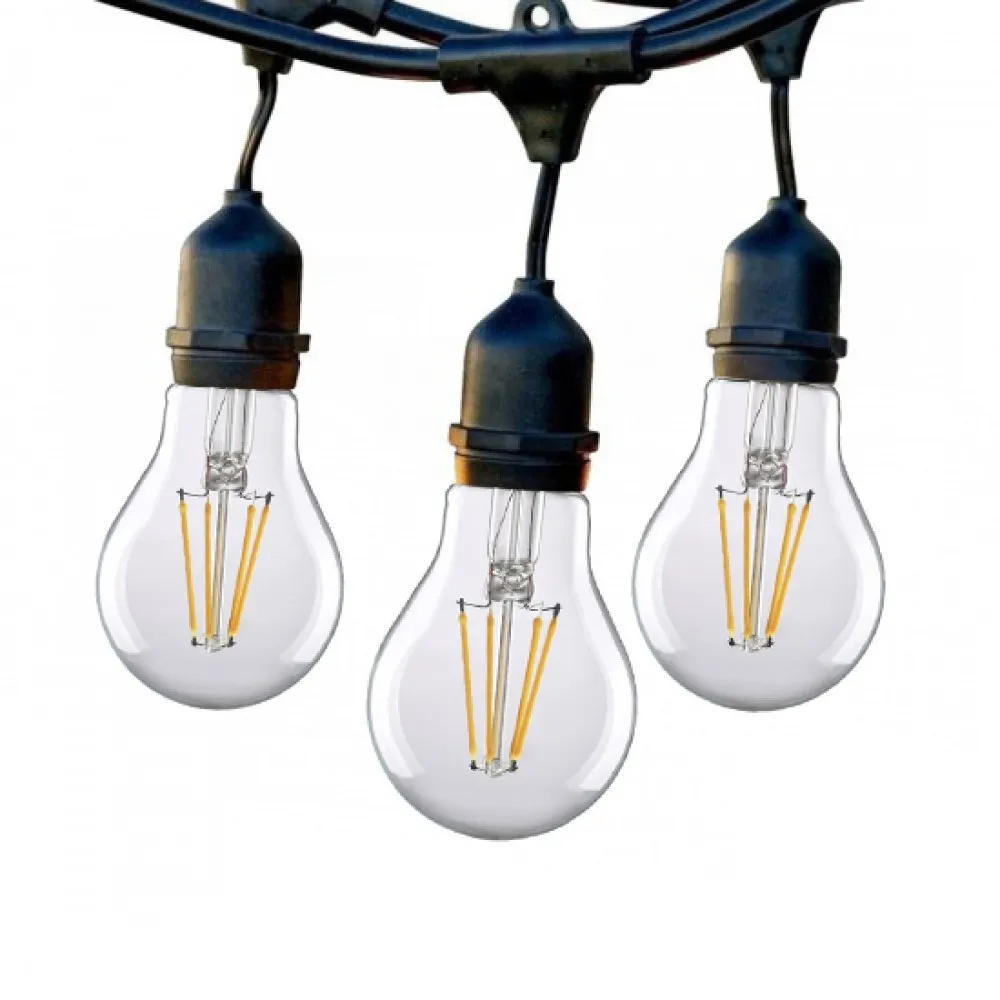 Ghirlanda Luminoasa 100M cu 200 Becuri LED, 4W, Dimabile, Cablu cu Pendul Negru, Lumina Foarte Calda, Conectabila 250M, de Exterior