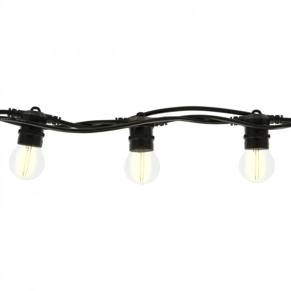 Ghirlanda Luminoasa 100M cu 100 Becuri, E27, 1W, Cablu Negru, Lumina Calda, Conectabila 1000M, de Exterior