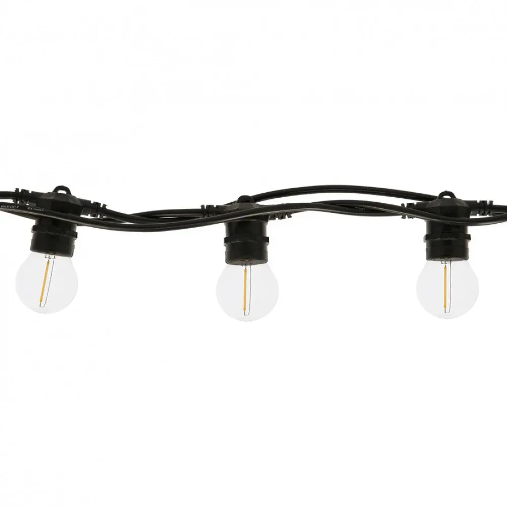 Ghirlanda Luminoasa 100M cu 300 Becuri, E27, 1W, Cablu Negru, Lumina Calda, Conectabila 300M, de Exterior