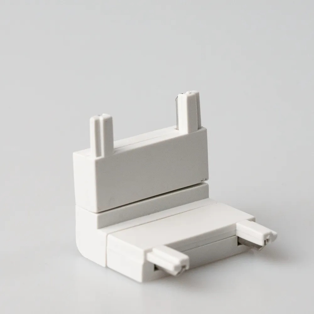 Conector de Tip "L" pentru Sina Magnetica Slim Aplicata, Alb
