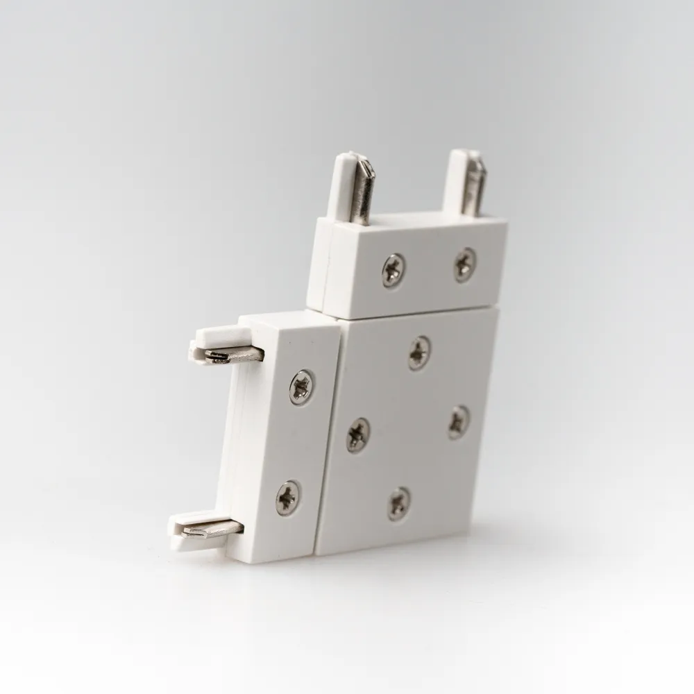 Conector de Tip "L" pentru Sina Magnetica Slim Incastrata, Alb