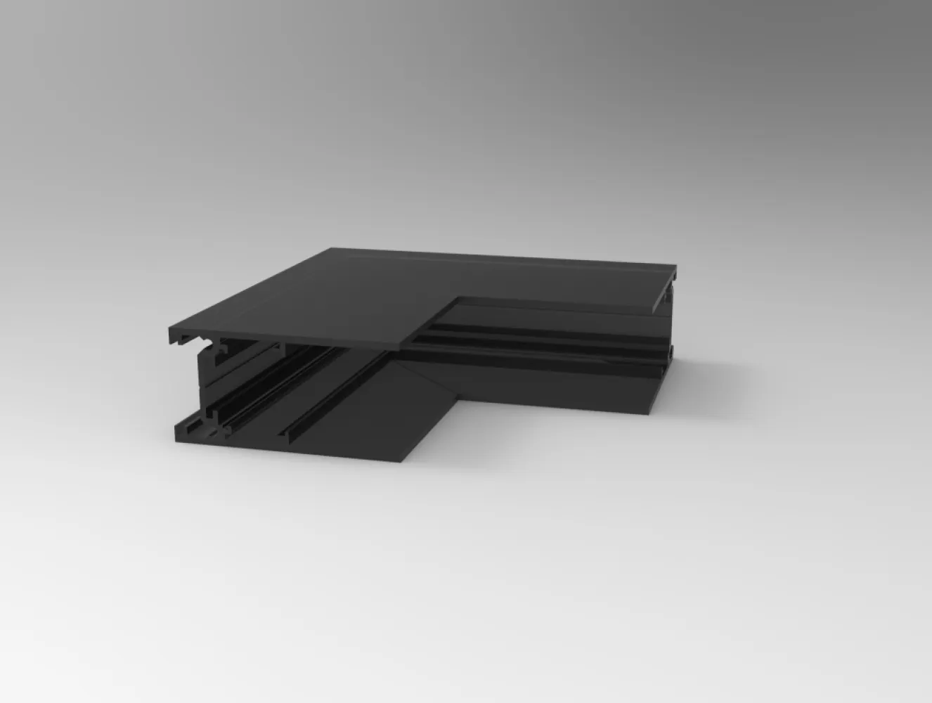 Conector "L" Exterior pentru Sina Magnetica, Suprafata 20 mm, Negru