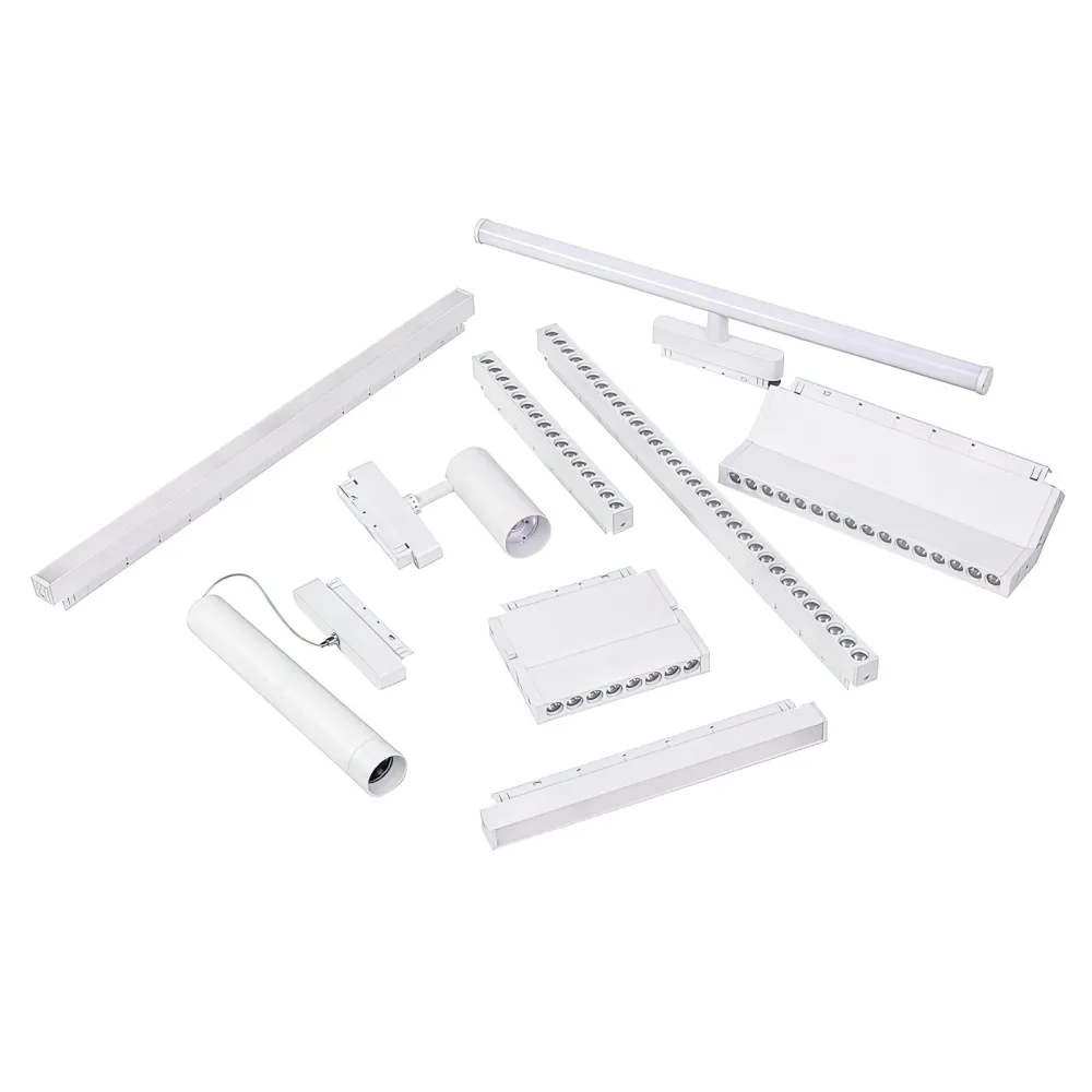 Spot LED Dublu Orientabil Alb 9W*2 110mm pentru Sina Magnetica