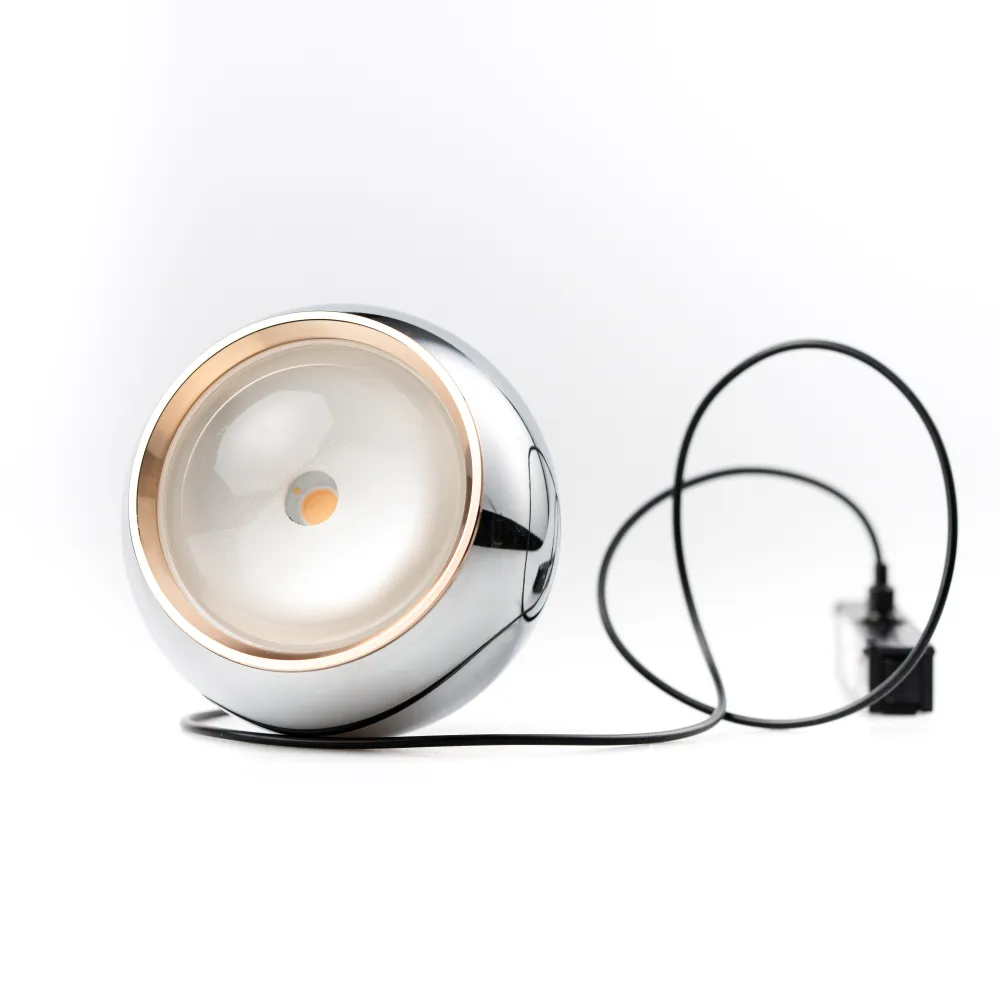 Lampa Pendul LED Bridgelux Glob 8W din Acril Ø100, Crom