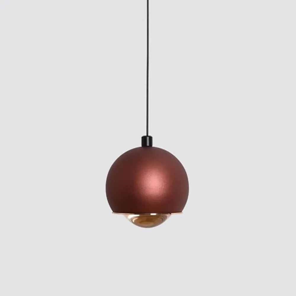 Lampa Pendul LED Bridgelux Glob 8W din Acril Ø100, Rosu