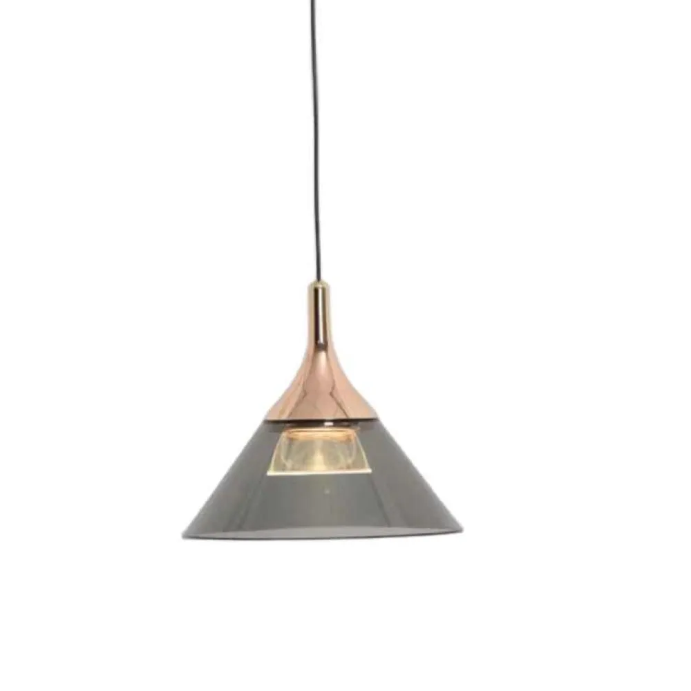 Lampa Pendul LED Bridgelux 5W din Acril Ø190, Roz Auriu