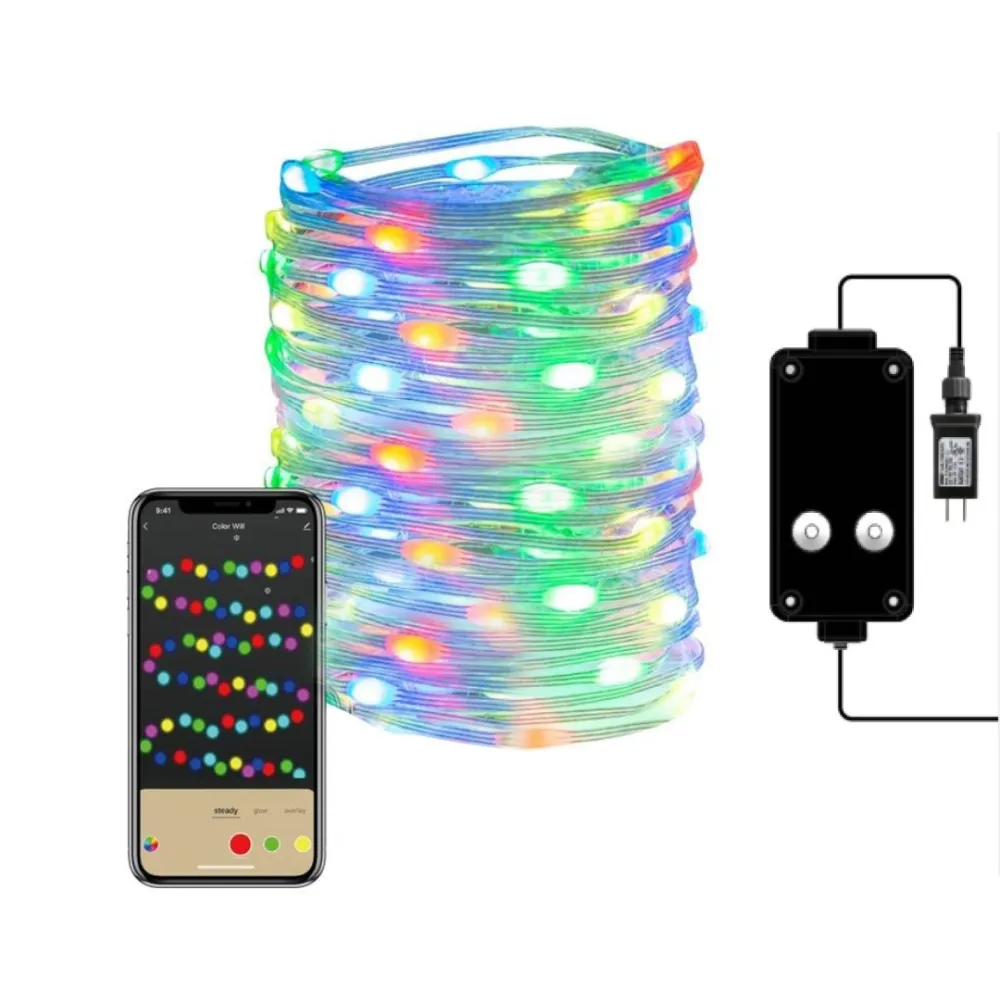 Ghirlanda Luminoasa Decorativa 10M cu 66 LEDuri, RGB, Smart TUYA, de Exterior