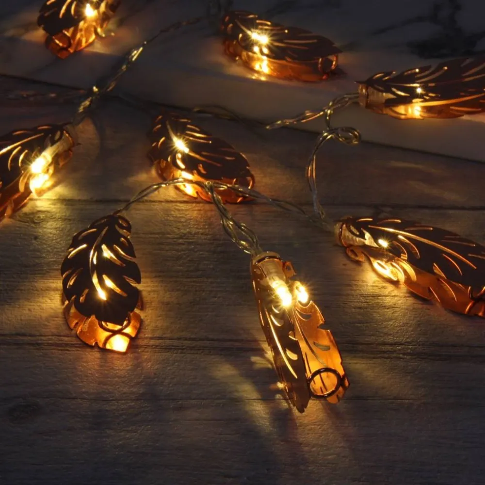 Ghirlanda Luminoasa Decorativa 4M cu 20 Pene cu LED, Lumina Calda, cu Baterii