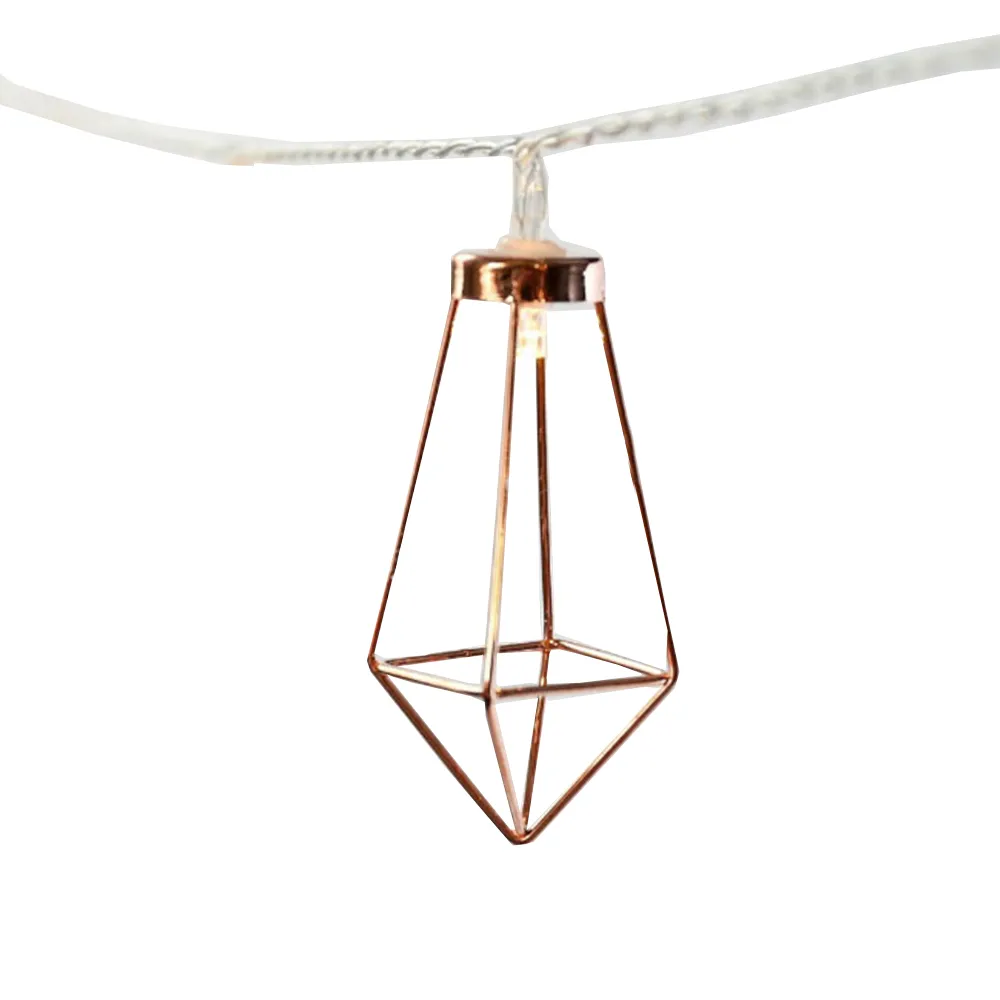 Ghirlanda Luminoasa Decorativa 4M cu 20 Forme Geometrice Aramii cu LED, Lumina Calda, cu Baterii