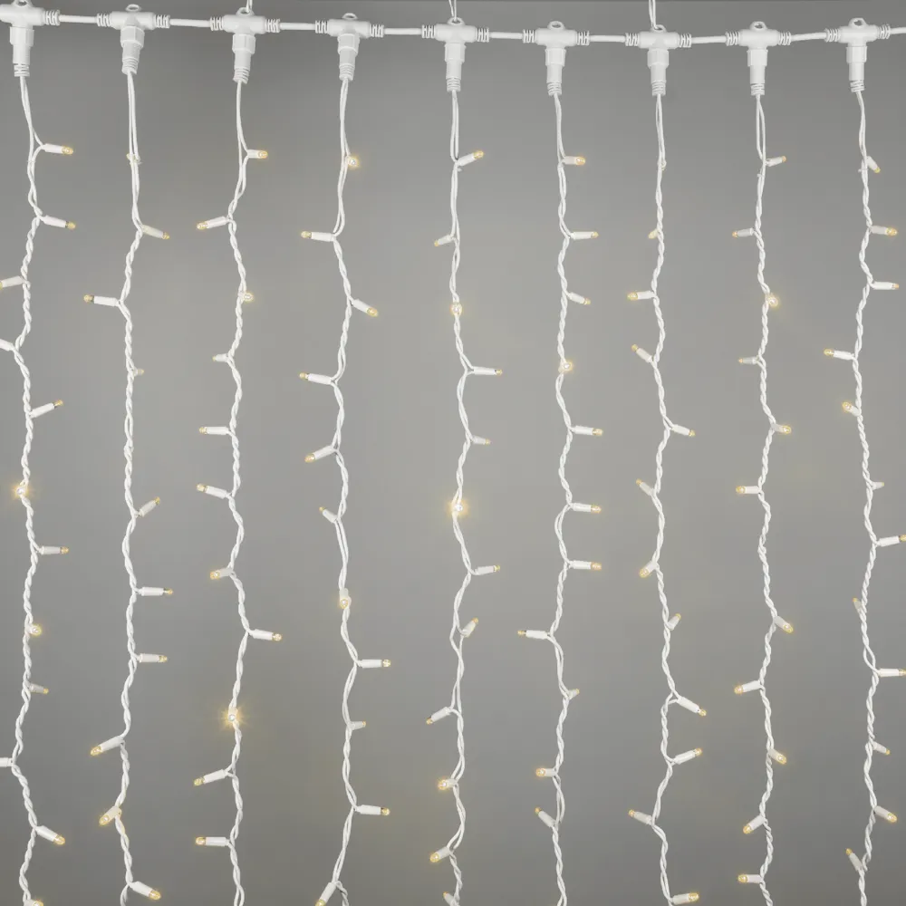 Perdea Luminoasa 2M x 3M, 600 LEDuri, Cablu Alb, Lumina Calda si Lumina Rece, cu Telecomanda, de Exterior