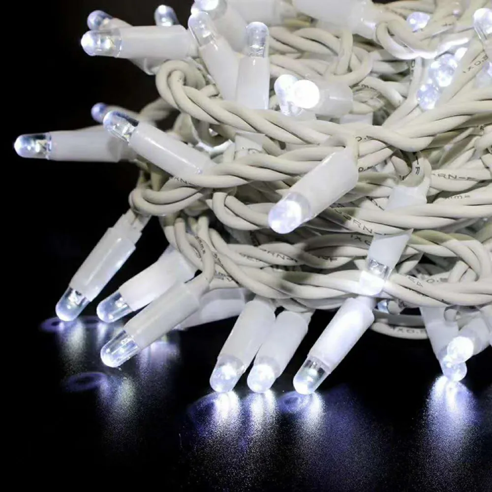 Perdea Luminoasa 2M x 3M, 600 LEDuri, Cablu Alb, Lumina Calda si Lumina Rece, cu Telecomanda, de Exterior