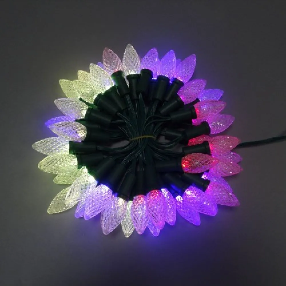 Ghirlanda Luminoasa Smart 12M cu 100 Becuri LED RGB, Cablu Verde, Lumina Calda, de Exterior