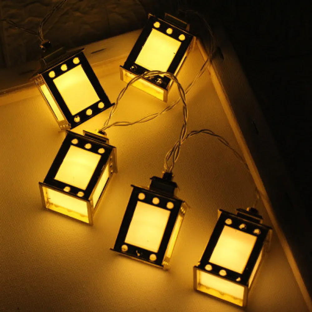 Ghirlanda Luminoasa Solara 4M cu 10 Felinare, Lumina Calda, de Exterior