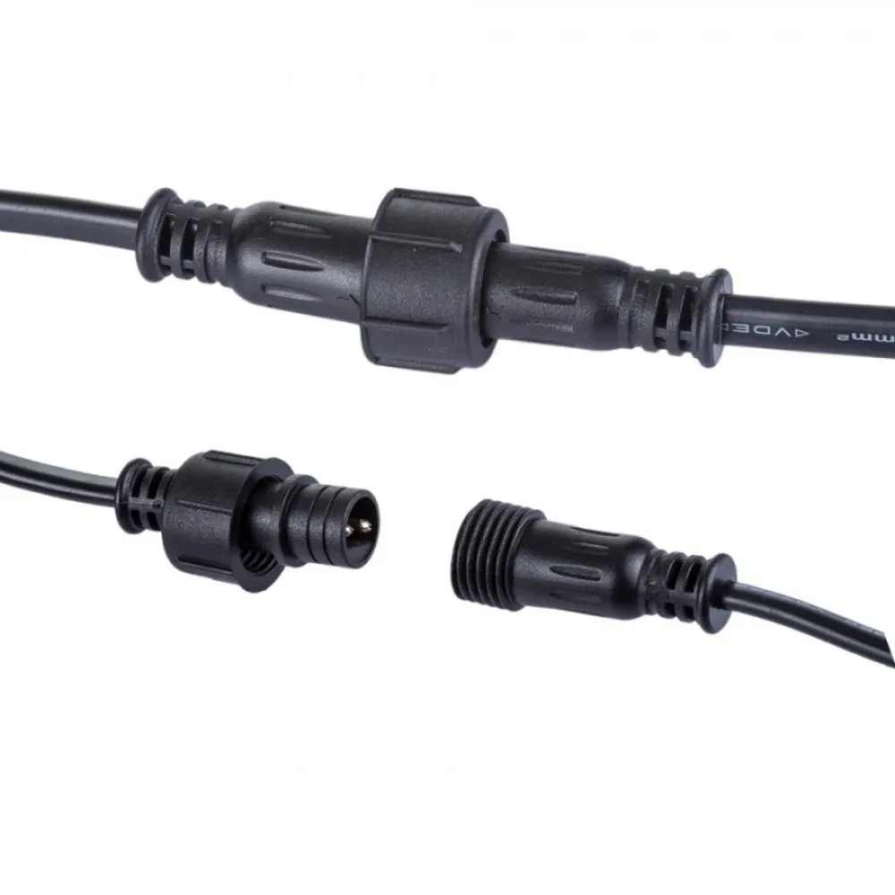 Ghirlanda Luminoasa 10M cu 10 Becuri LED Albe Mate, E27, 3W, Cablu Negru, Lumina Naturala, Conectabila 330M, de Exterior