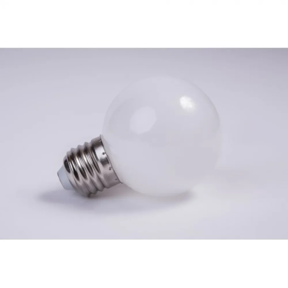 Ghirlanda Luminoasa 10M cu 10 Becuri LED Albe Mate, E27, 2.4W, Cablu Negru, Lumina Calda, Conectabila 410M, de Exterior