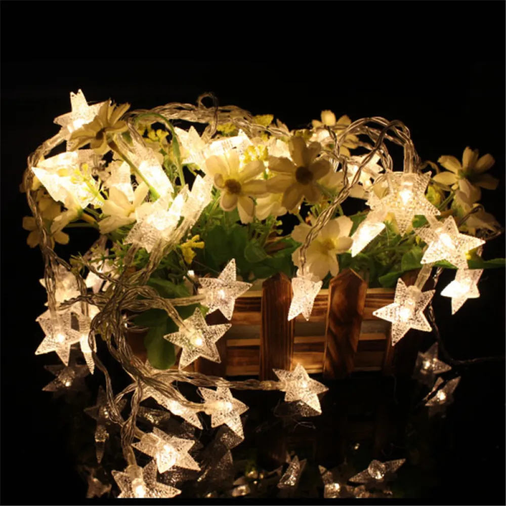 Ghirlanda Luminoasa Decorativa 100M cu 800 Stelute cu LED, Cablu Transparent, Lumina Calda, de Exterior