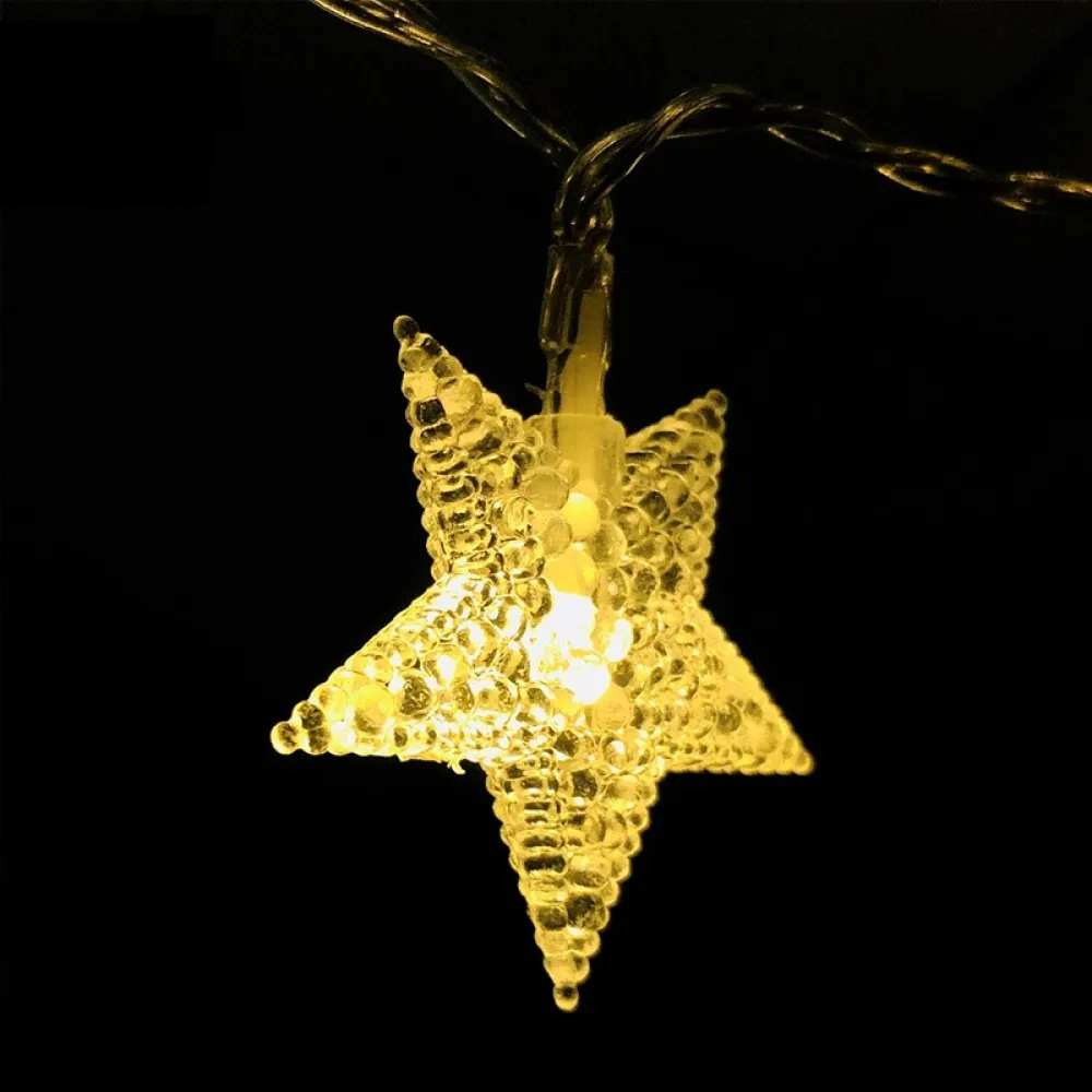 Ghirlanda Luminoasa Decorativa 100M cu 800 Stelute cu LED, Cablu Transparent, Lumina Calda, de Exterior