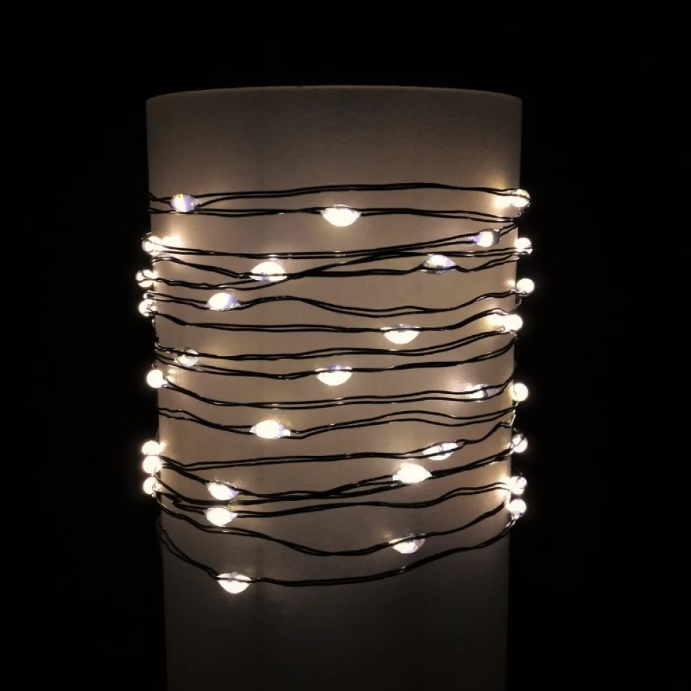 Ghirlanda Luminoasa Decorativa din Cupru Negru 10M cu 100 de LED-uri, Lumina Calda, de Exterior