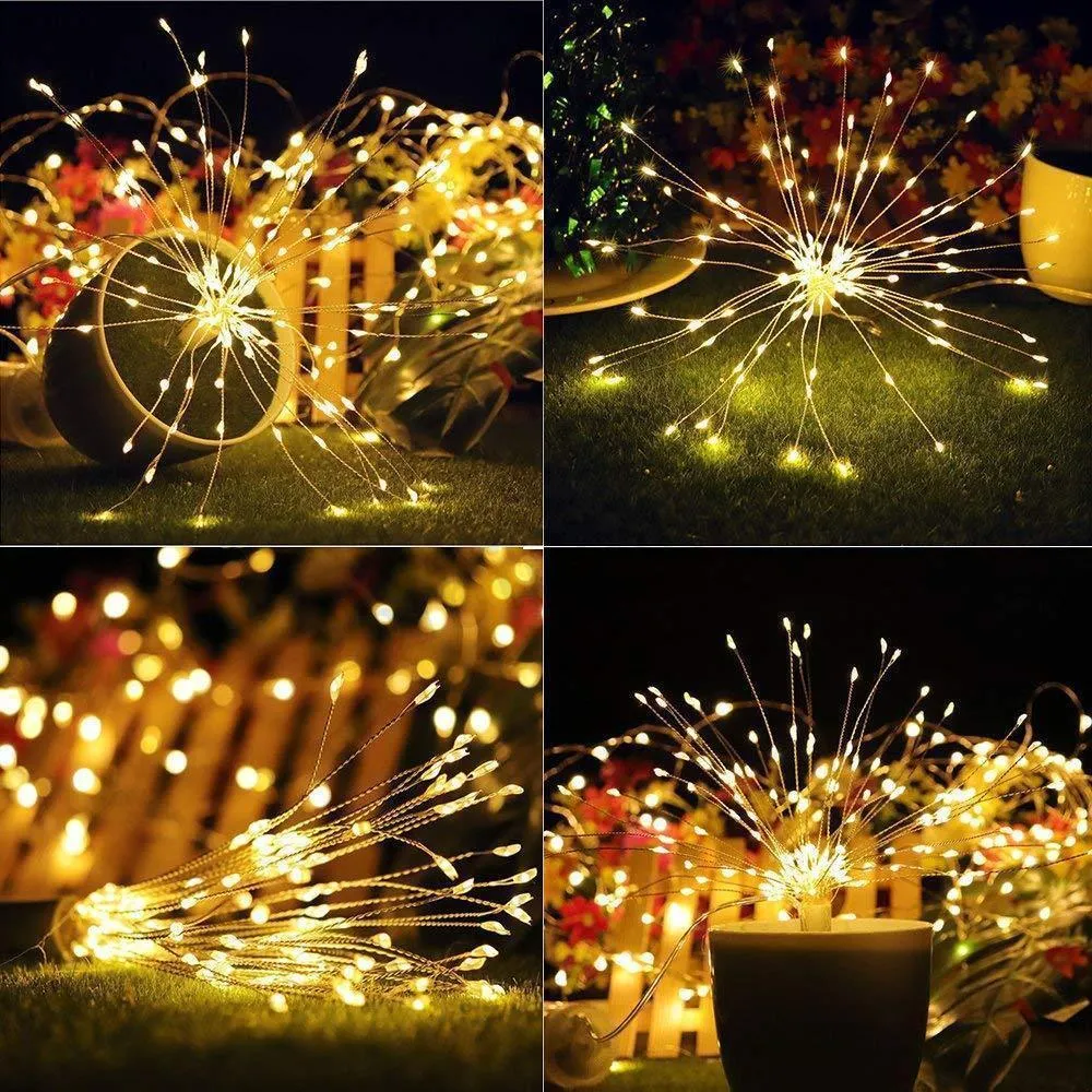 Lampa tip Artificii din Cupru cu 100 LEDuri si Telecomanda, Lumina Calda