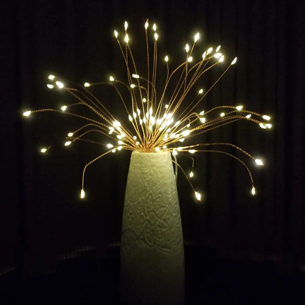 Lampa tip Artificii din Cupru cu 100 LEDuri si Telecomanda, Lumina Calda