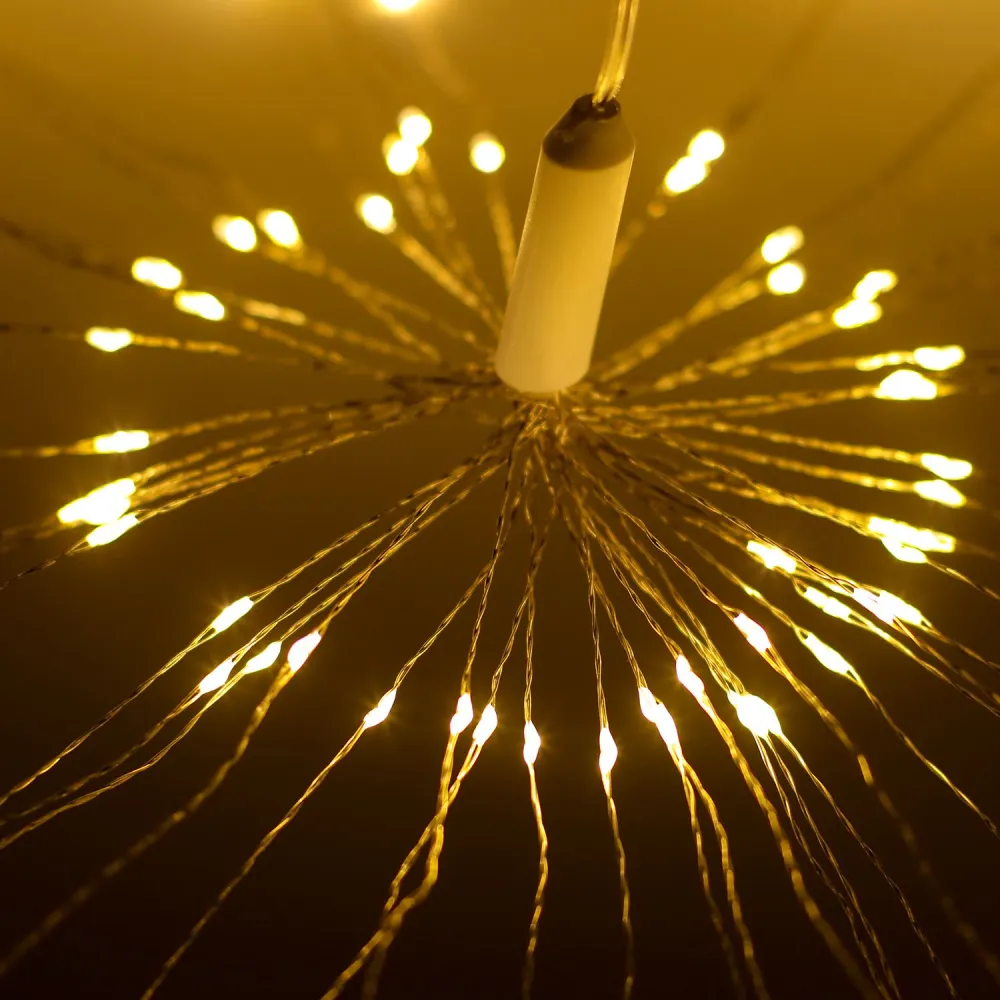 Lampa tip Artificii din Cupru cu 100 LEDuri si Telecomanda, Lumina Calda