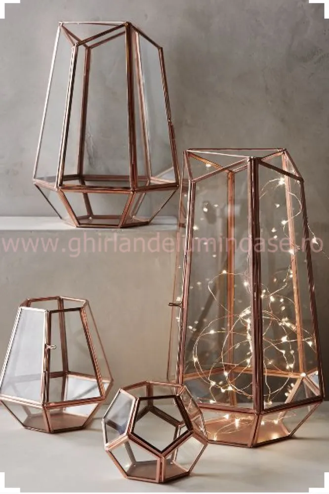 Ghirlanda Luminoasa Decorativa din Cupru 10M cu 100 LEDuri, Lumina Calda, cu Transformator si Telecomanda, de Exterior