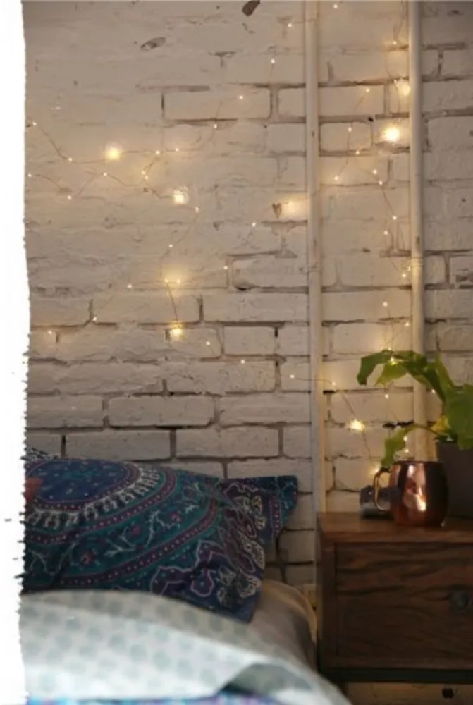 Ghirlanda Luminoasa Decorativa din Cupru 10M cu 100 LEDuri, Lumina Calda, cu Transformator si Telecomanda, de Exterior