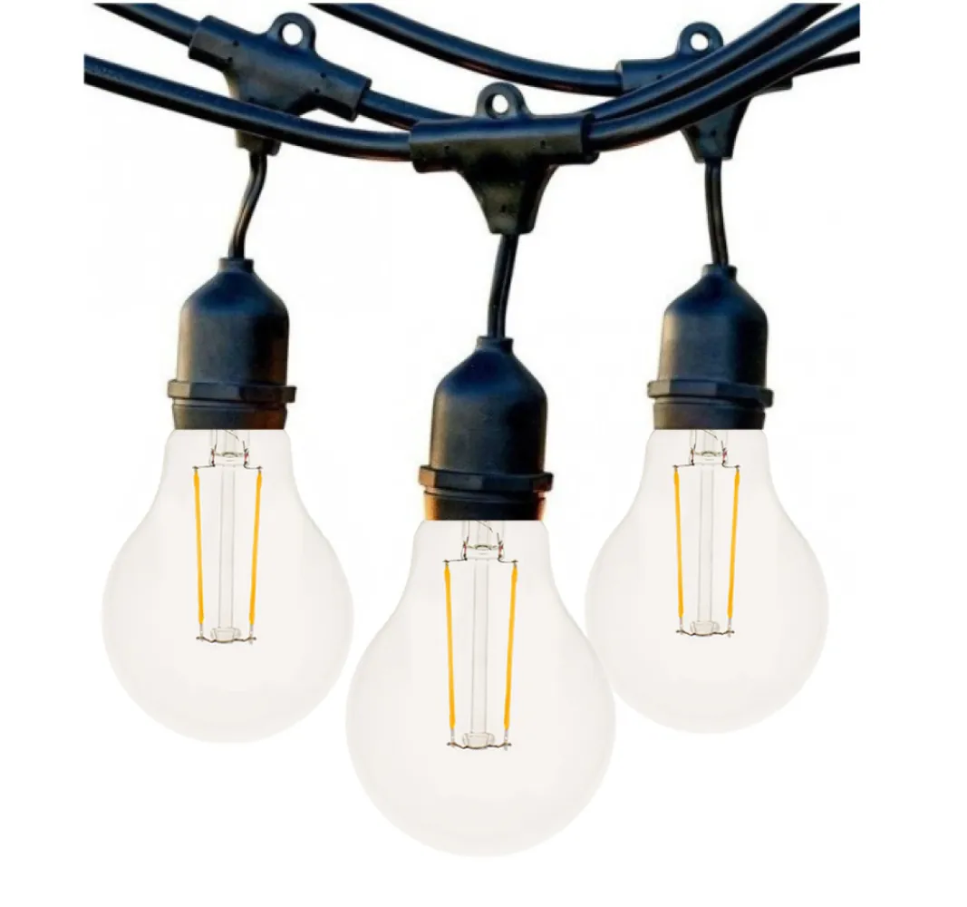 Ghirlanda Luminoasa 100M cu 200 Becuri LED, E27, 2W, Dimabile, Cablu cu Pendul Negru, Lumina Calda, Conectabila 200M, de Exterior
