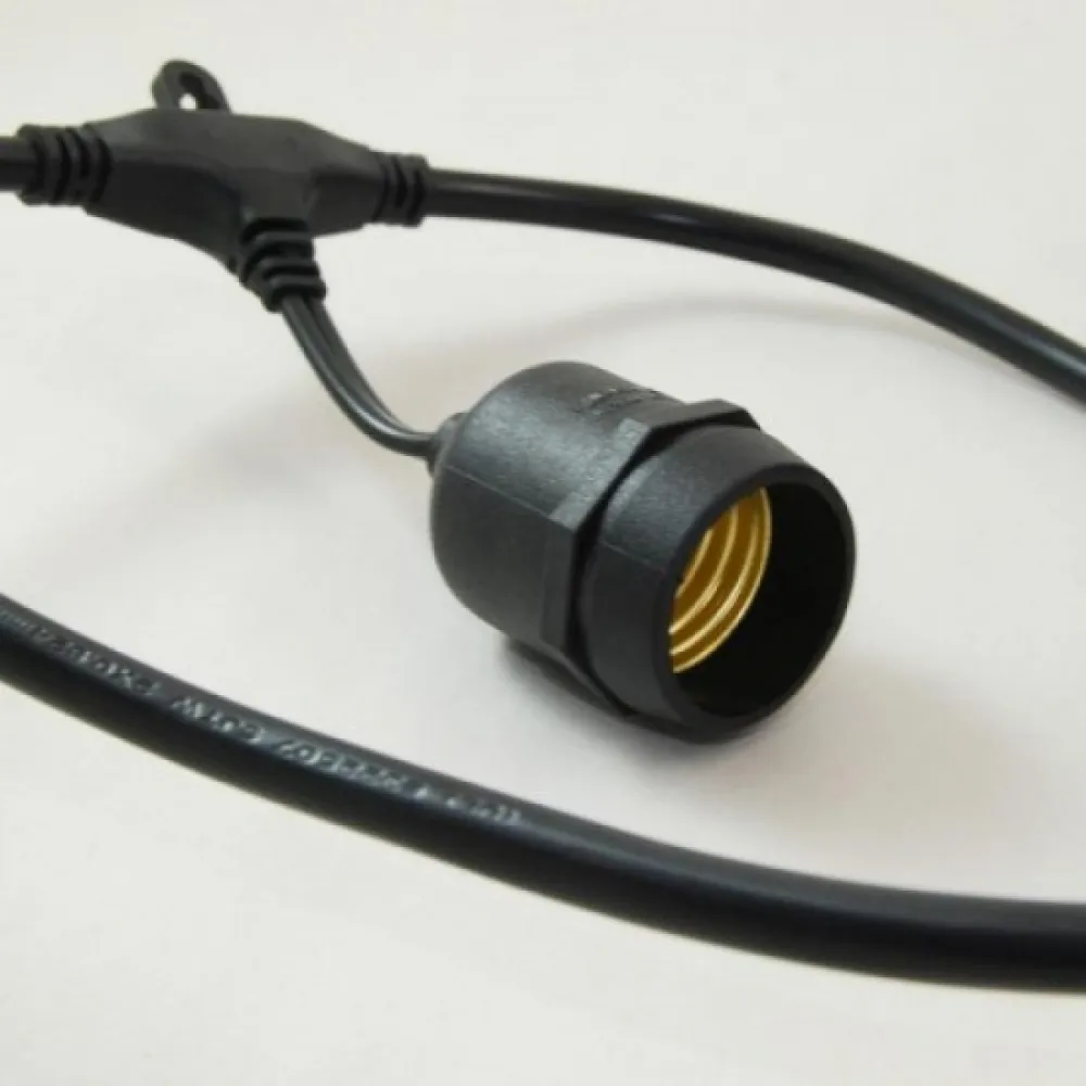 Ghirlanda Luminoasa 100M cu 200 Becuri LED, E27, 2W, Dimabile, Cablu cu Pendul Negru, Lumina Calda, Conectabila 200M, de Exterior